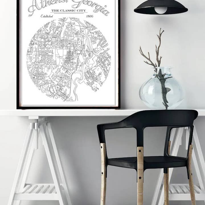 Athens, Georgia Vintage Style Map for wholesale by Map of Home