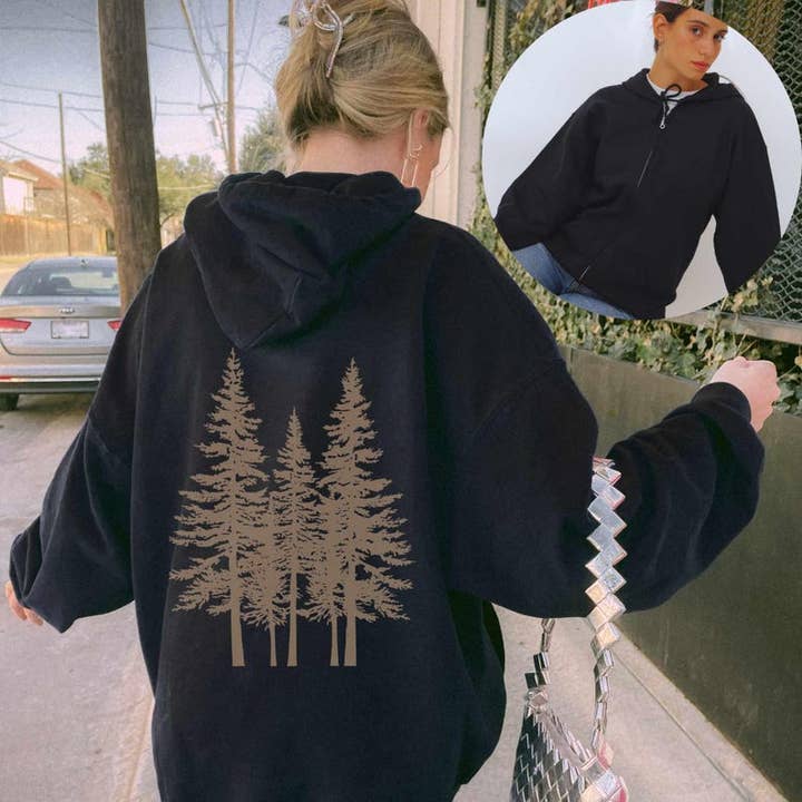 Pine Tree Zip Up Hoodie | Graphic Nature Hoodie for wholesale by Sisterly Gifts Shop
