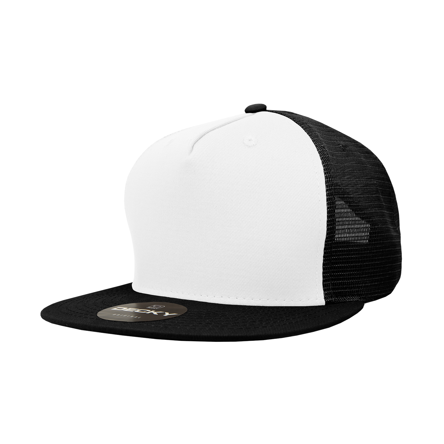 The Park Wholesale - Wholesale Truckerpet - Uniseks - Decky 1040 - Blanco Trucker Snapback-hoeden met 5 panelen - 104021