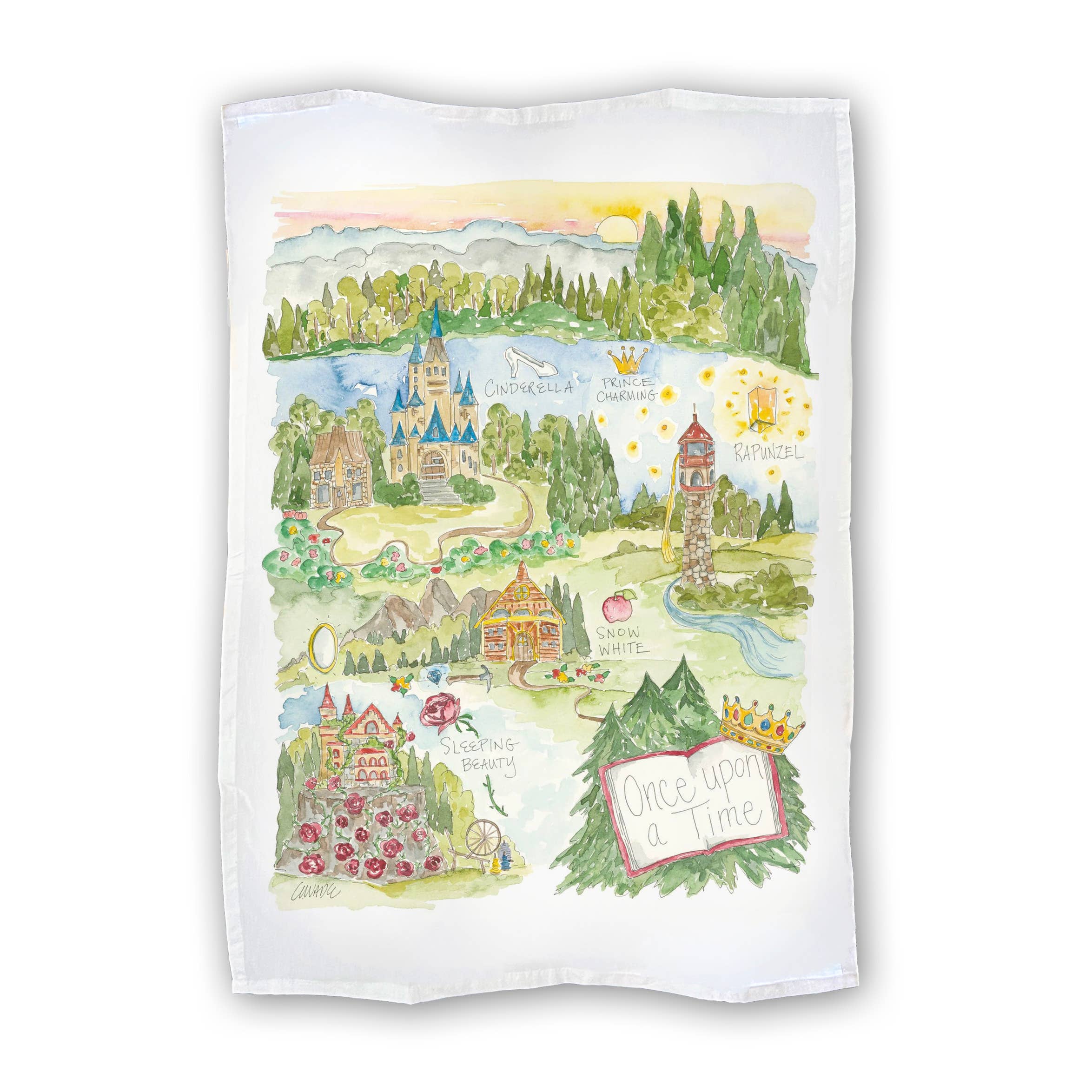 Elizabeth Wade Studio - Wholesale Tea Towel - Once Upon a Time Princess Tea Towel0