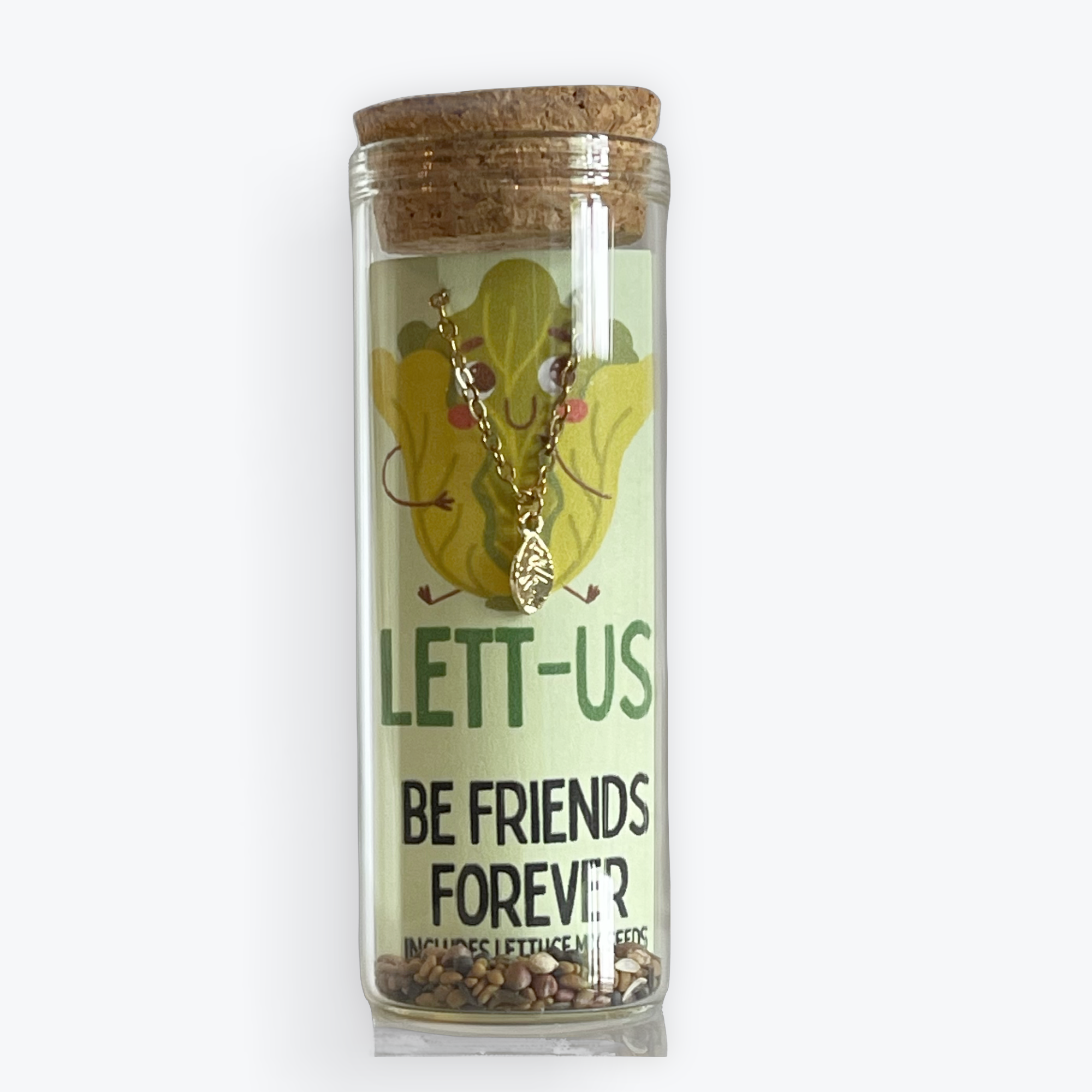 L Rae Charm - Wholesale Pendant/Charm Necklace - Gold Lettuce Friendship Necklace – “Lett-us Be Friends”1