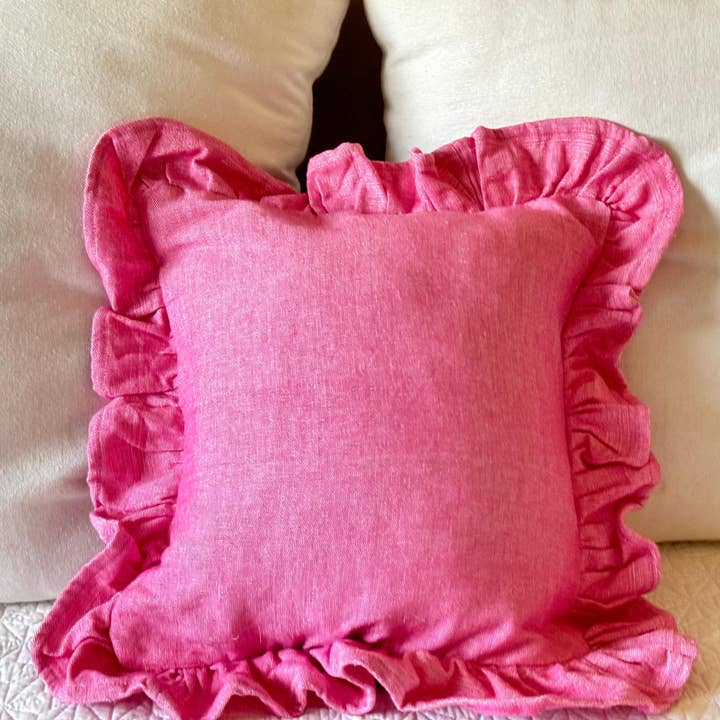 Pillow Pink Decorative Ruffled Pillow Cover(2 Covers) for wholesale by Snazzy Living