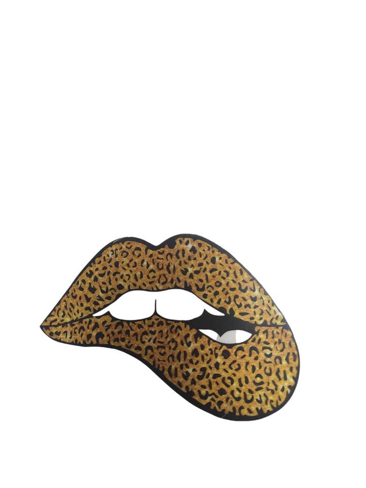 "Gold Cheetah Lips" UV Transfers for wholesale by Scratch Decor