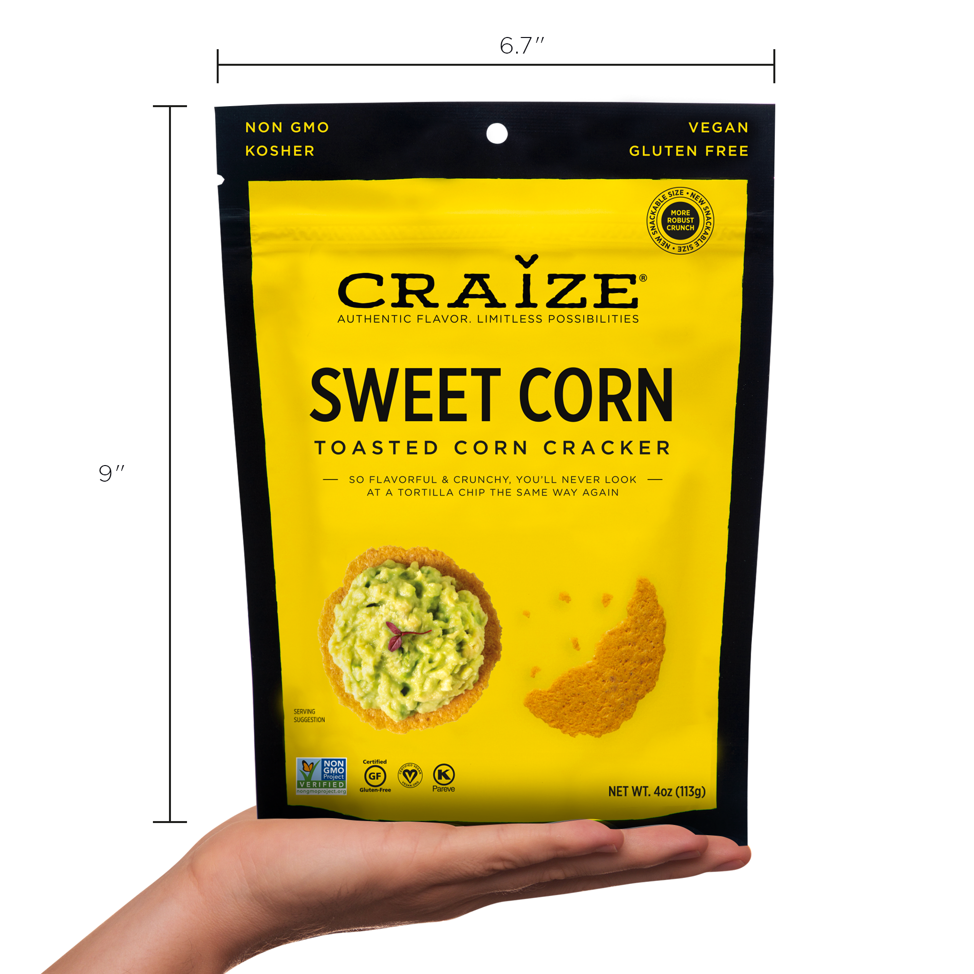 Craize Snacks, INC - Wholesale Crackers - Sweet Toasted Corn Crackers 4oz3