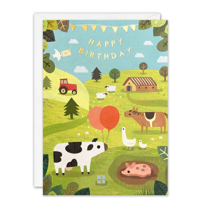 Farm Children's Birthday Card - Acorns for wholesale by James Ellis