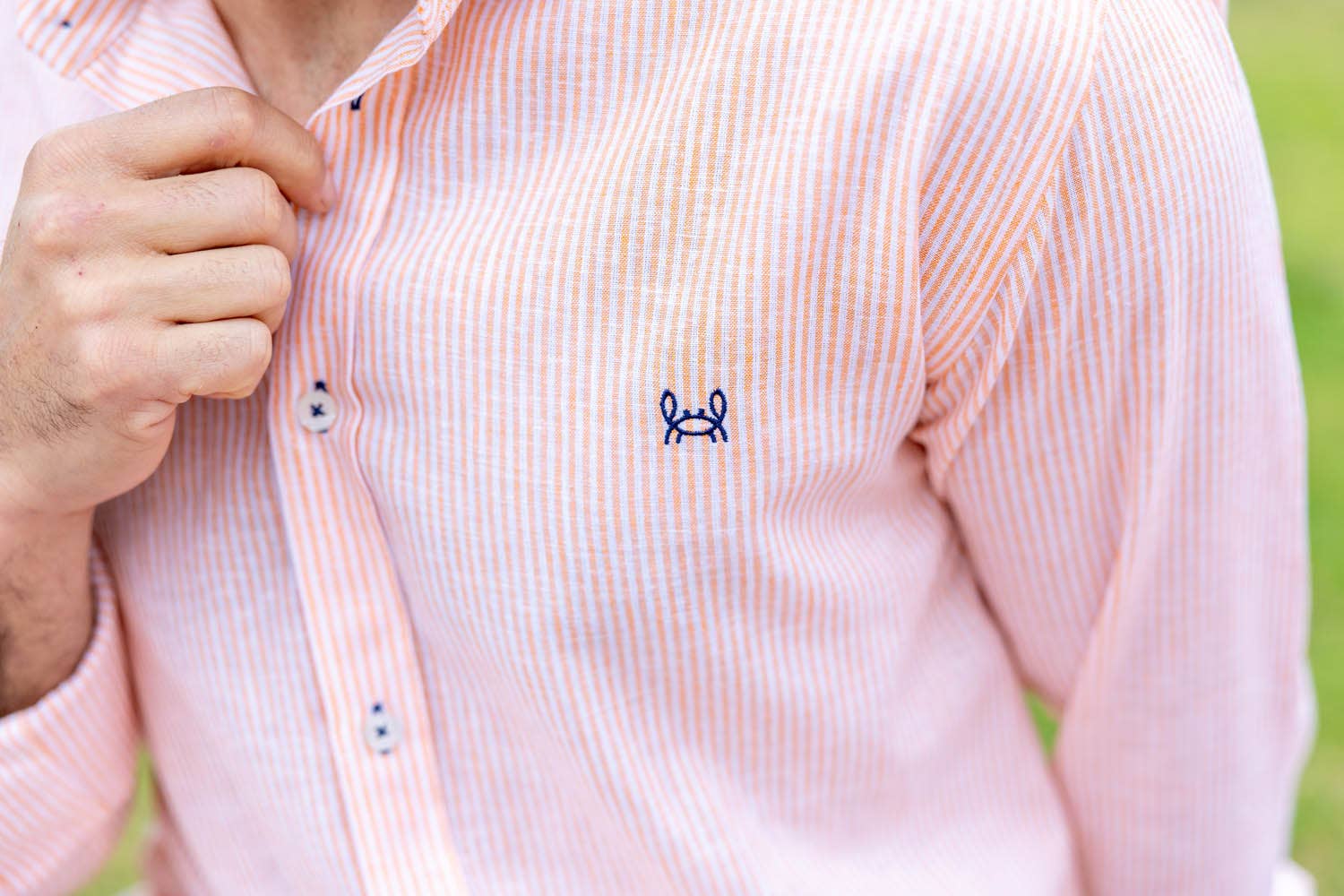 Custi Mikelo: Men's Clothing & Christmas Gifts – wholesale Skjortor – Herr – Linneskjorta Randig Lax | Gijón2