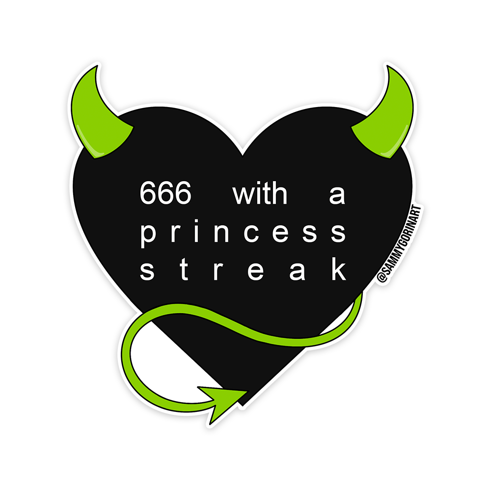 Sammy Gorin LLC – wholesale Sticker – 666 Princess Streak Brat Sticker0
