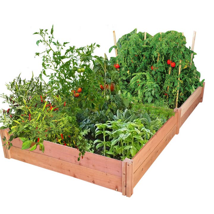 GrowGardens 4' x 8' Redwood Raised Garden Bed for wholesale by GrowGardens