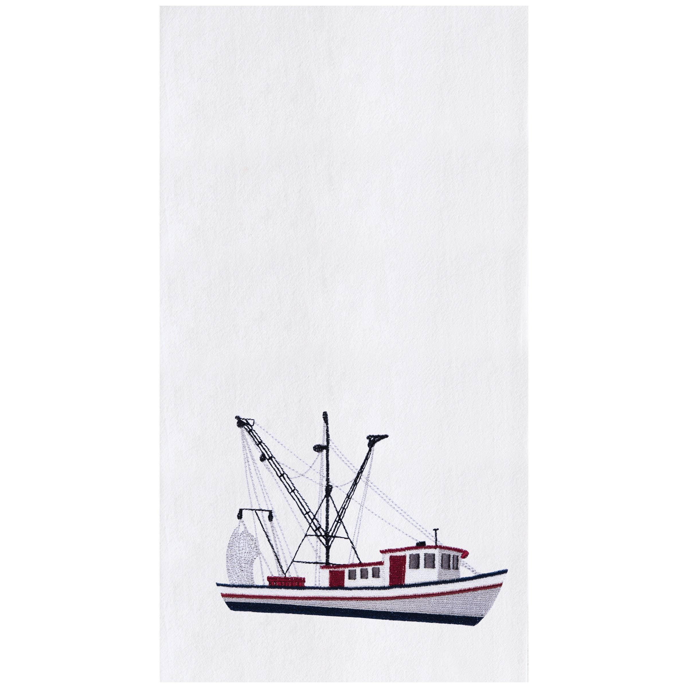 C&F Home - Wholesale Tea Towel - Coastal Shrimp Boat Kitchen Towel0