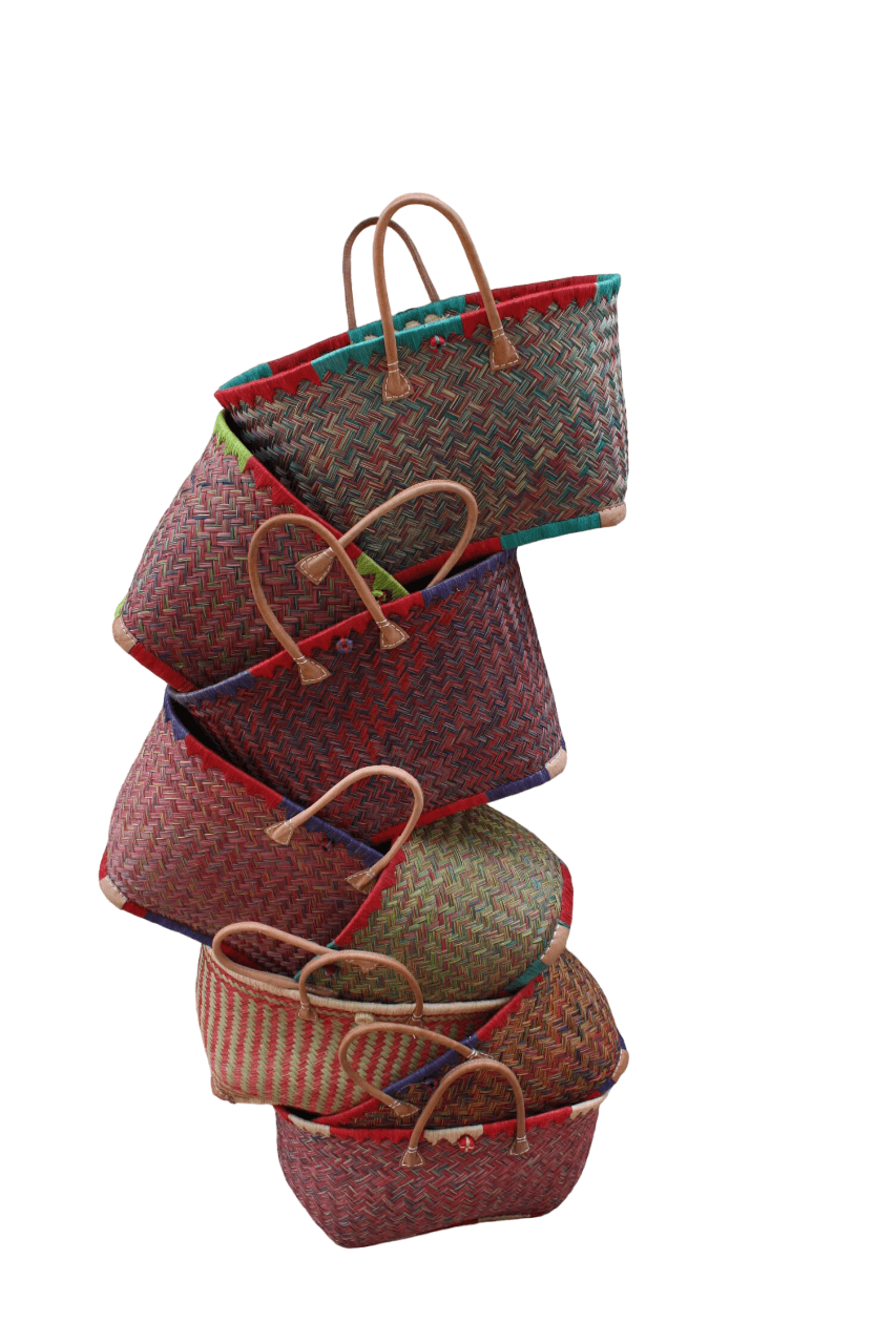 Boutique Huléti - Wholesale Beach Bag - LARGE Madagascar Basket - Solid - Shopping & Beach - Several colors to choose from: Blue, Green, Pink, Purple, Yellow, Orange, Orange, Natural...2