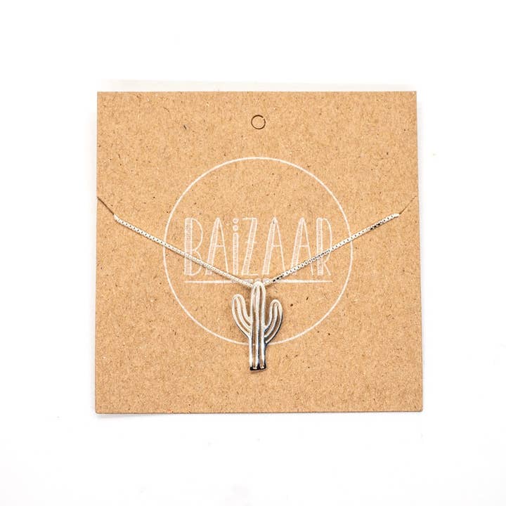 Baizaar - Wholesale Pendant/Charm Necklace - Sterling Silver Cactus Necklace