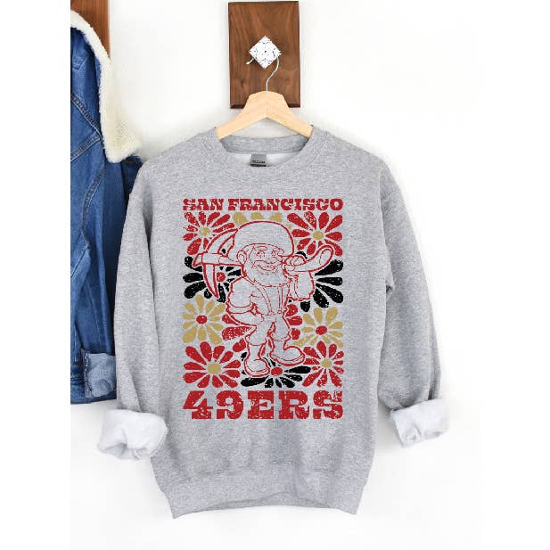 Felpa floreale Groovy dei San Francisco 49ers per la vendita all'ingrosso da parte di BB Subs and Screens