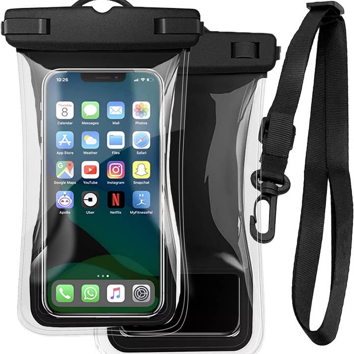 2-Pack Floatable Water Proof iPhone Phone Pouch (Patented Air Chamber) Floating Waterproof Dry Bag - Summer Accessories for Beach, Boating (fits iPhone 13, 14 Pro Max and Samsung s22, s23 Ultra) for wholesale by Infinite Basics