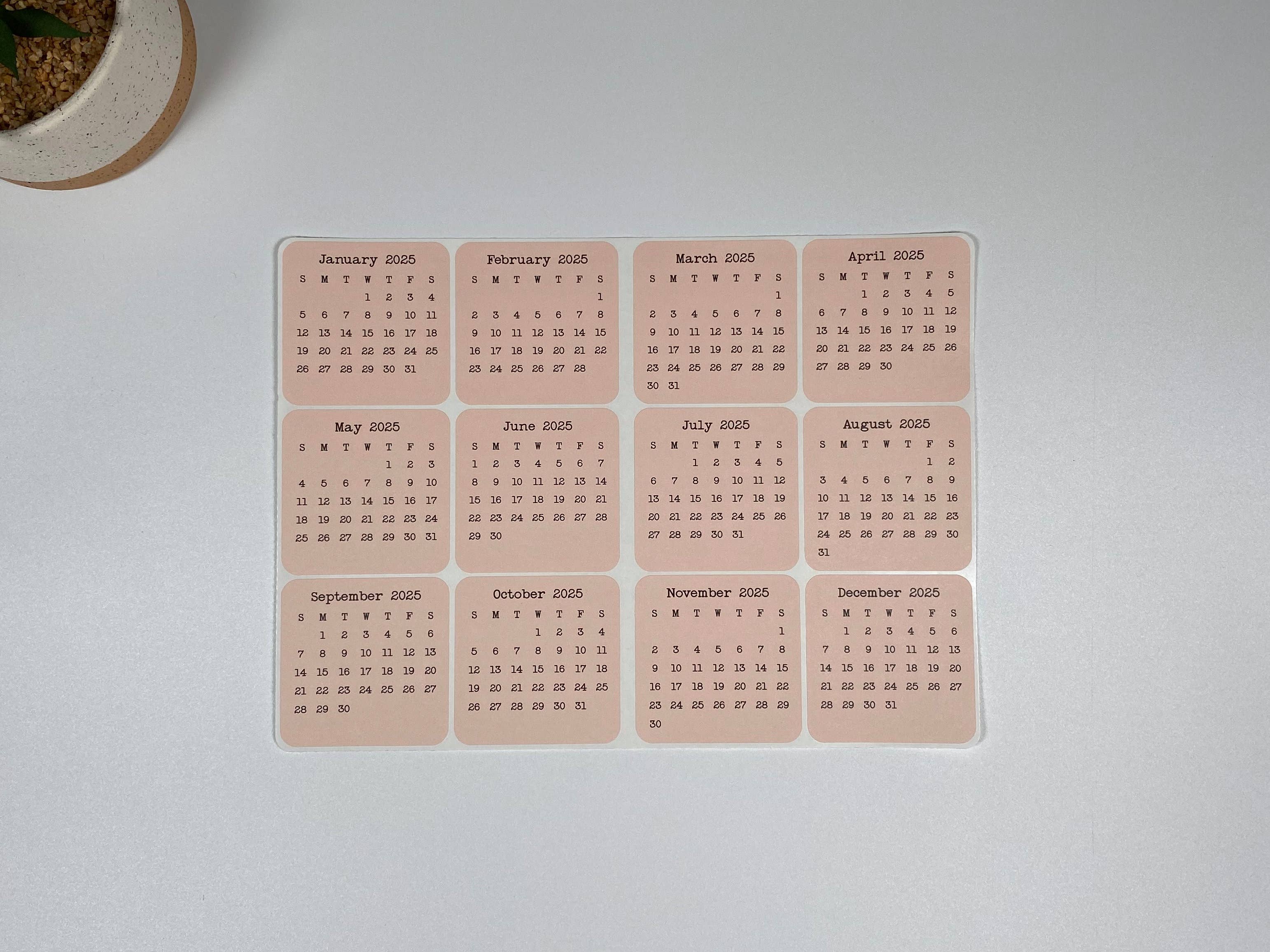 Fig Tree Works – wholesale Klistermärke – Mini Kalender klistermärken7