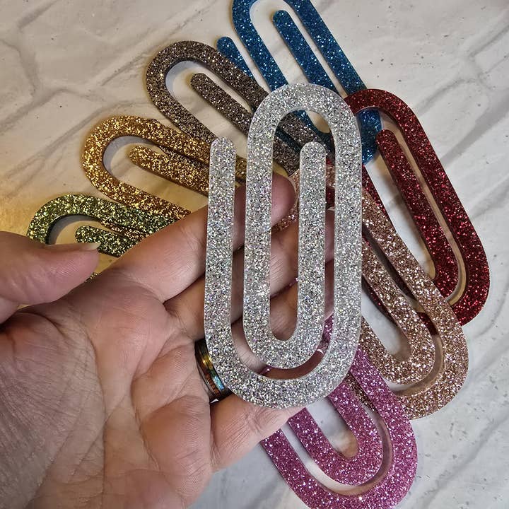 Giant Glitter Paper Clip for wholesale by Bluesky's Creation