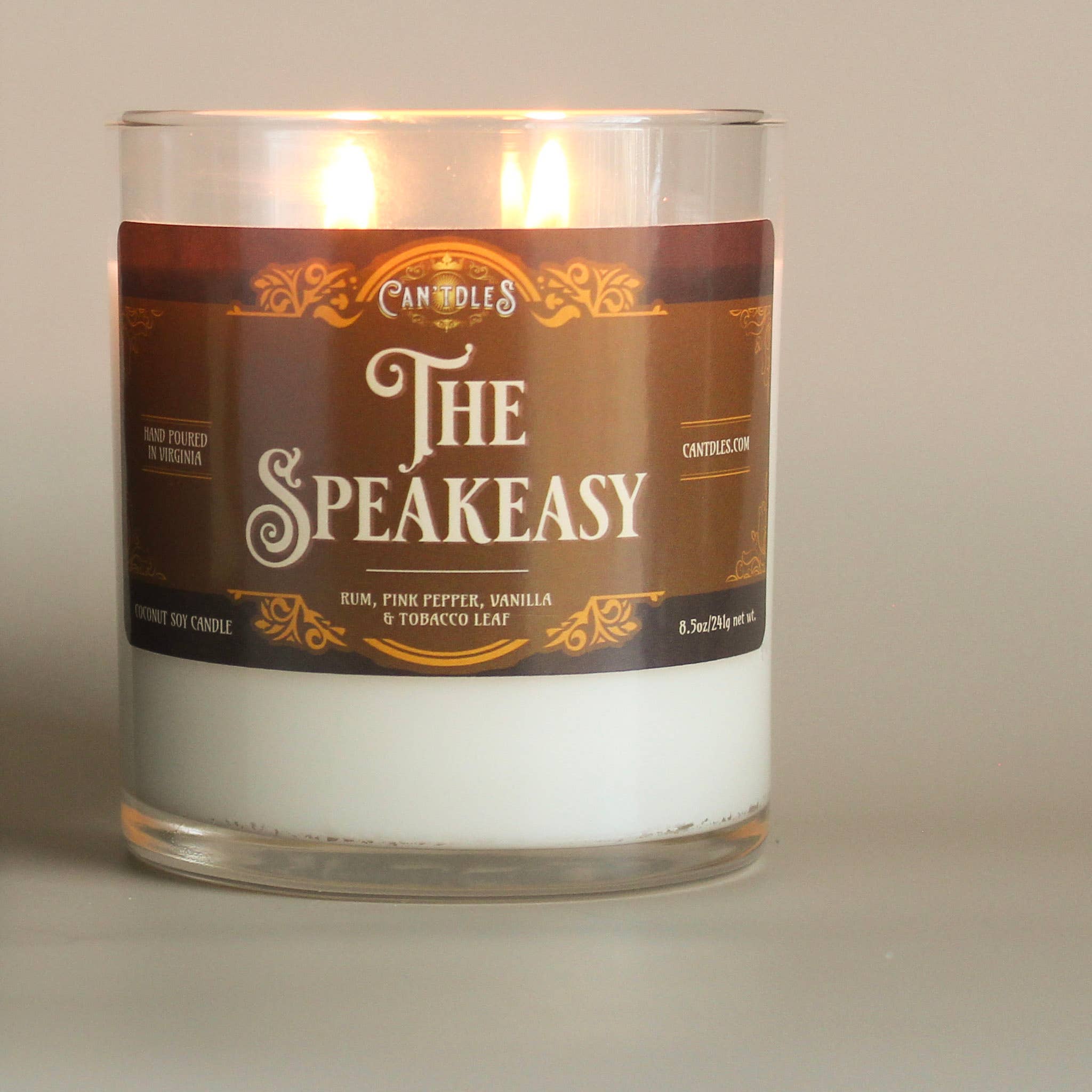 Can'tdles & Co. - Wholesale Jar/Filled Candle - The Speakeasy: Rum, Vanilla, Tobacco Leaf & Neroli Coconut Soy Candle | Luxury, Long-Lasting, Non-Toxic Fragrance
