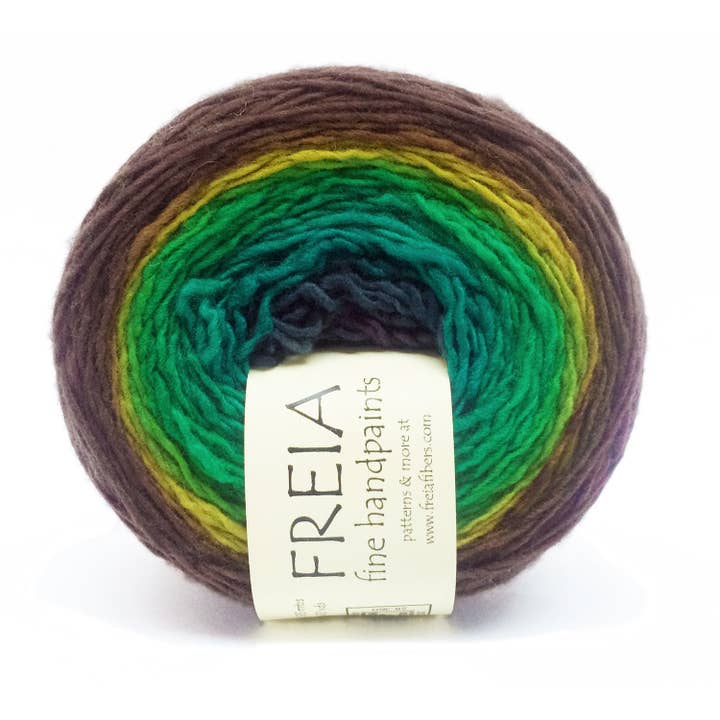 Vertigo Merino Fingering Sjalkugle for engroshandel hos Freia Fine Handpaint Yarns