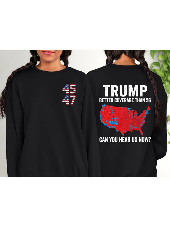 NVC Ecommerce LLC - Wholesale T-Shirt (Graphic) - Women's - Trump Better Coverage Than 5G Shirt, Trump Vance Sweater