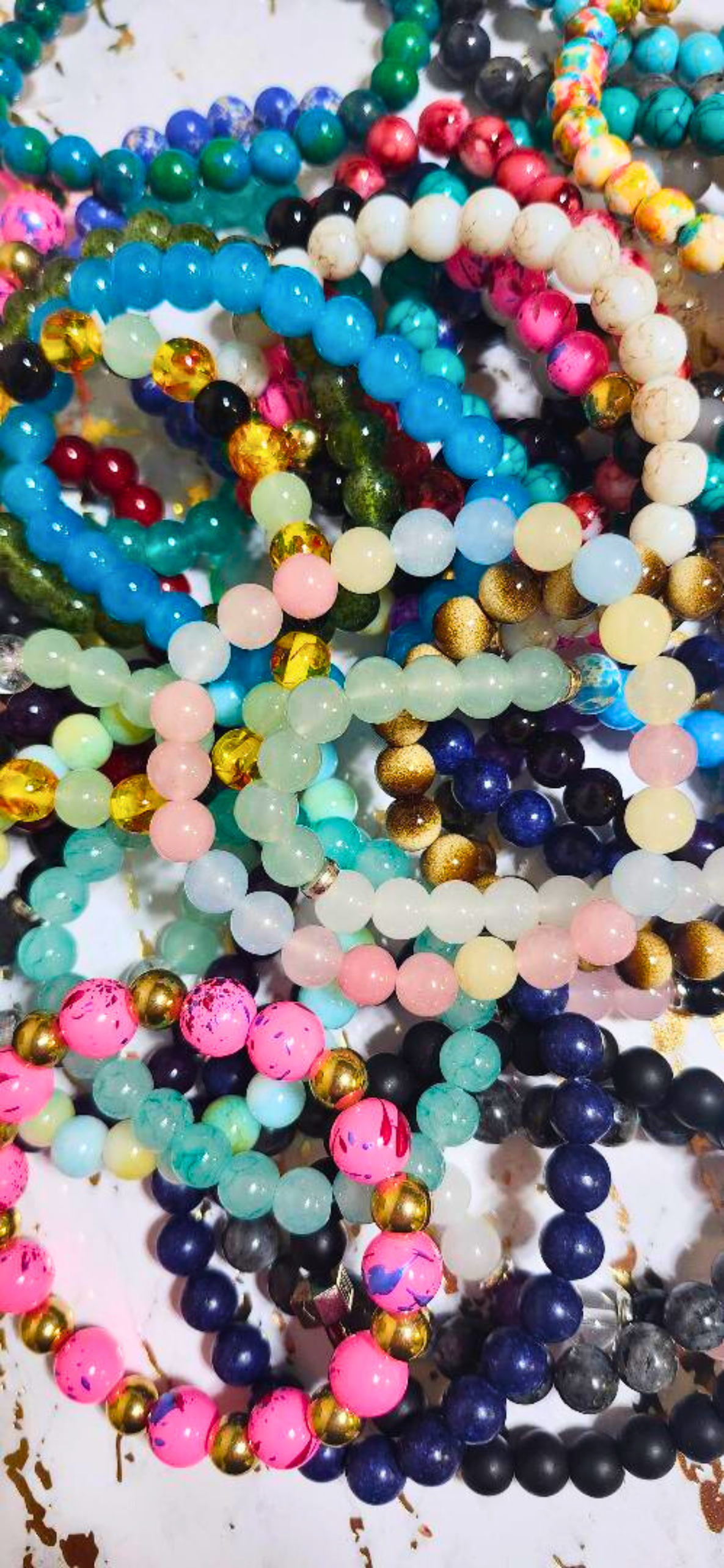 Paradise Island Gold and Silver - Wholesale Beaded Bracelet - BULK: Bracelet Confetti – Lot of 24 Beaded Bracelets (Mixed)5