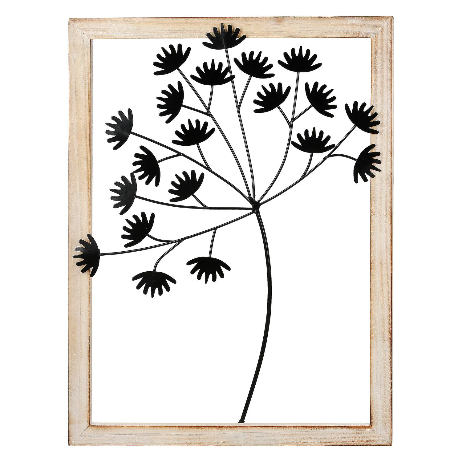 Dandelion wall relief, black h.40 cm for wholesale on Faire0