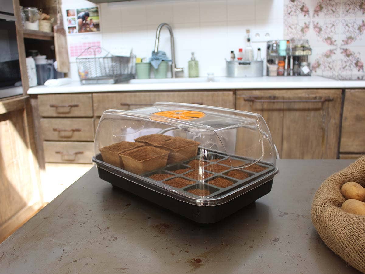 JARDIN Y NATURA OUTDOOR & GARDEN PRODUCTS SL – Großhandel Blumentopf – Heizbares Mini-Gewächshaus XS HOT GREENHOUSE1