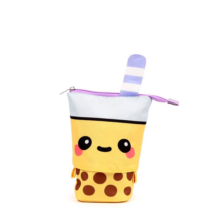 Puckator Ltd - Wholesale Pencil case/pouch - Foodiemals Boba the Bubble Tea Pop Up Canvas Pencil Case1