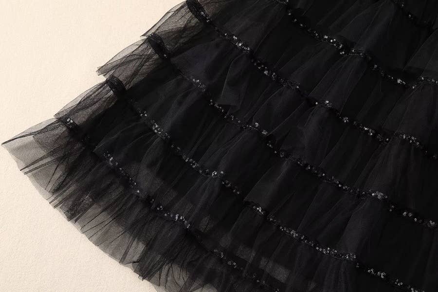 Farbe als Bilder SY314 Elegante Tweed-Jacke mit Maxi-Rock aus Netzstoff und Pailletten für den Großhandel auf Faire13