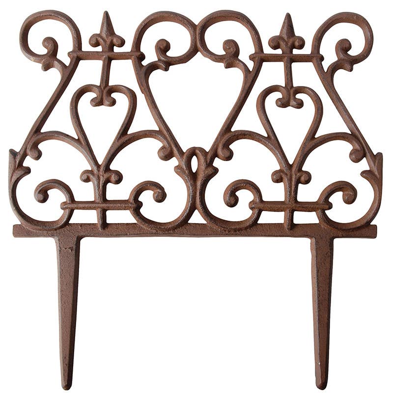 Esschert Design USA - Wholesale Outdoor Ornament/Decor - Cast Iron Garden Fence, Antique - Victorian Scroll Work2