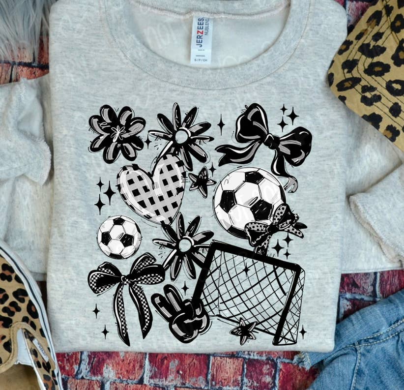 Simple Tymes - Wholesale Sublimation Transfer - Play Ball Collage Soccer DTF Print