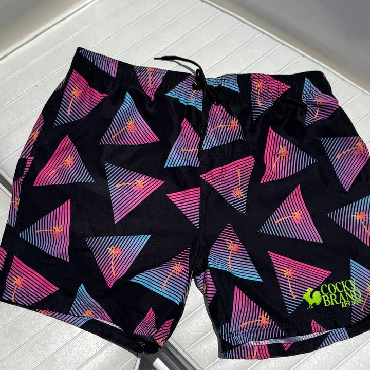 RETRO BEACH CLUB SWIM TRUNKS for wholesale by The Cocky Brand