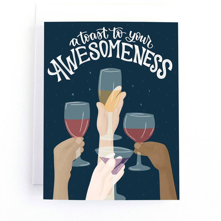 Een Toast op Jouw Geweldigheid Felicitatiekaart voor wholesale door Pedaller Designs