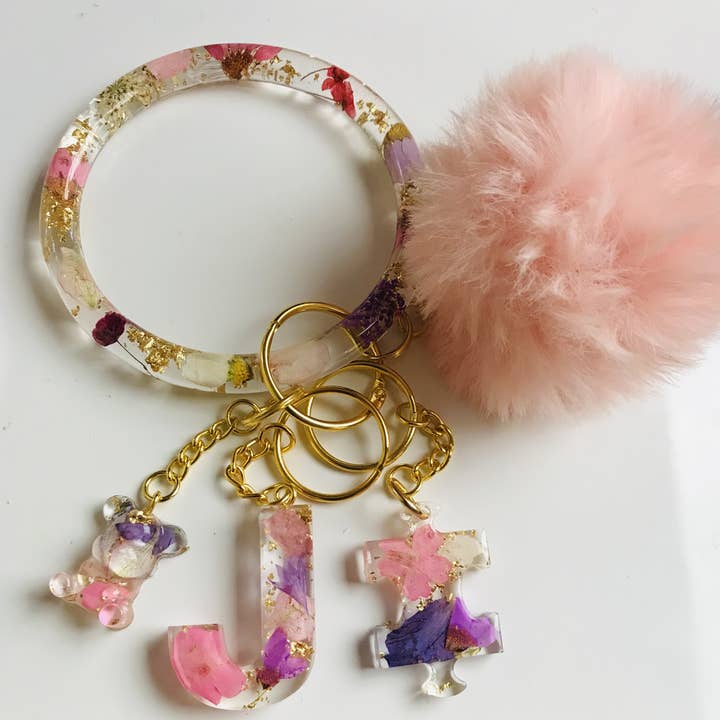 Mamma & mig blommig nyckelring armband Set för wholesale av Shop Drip Express