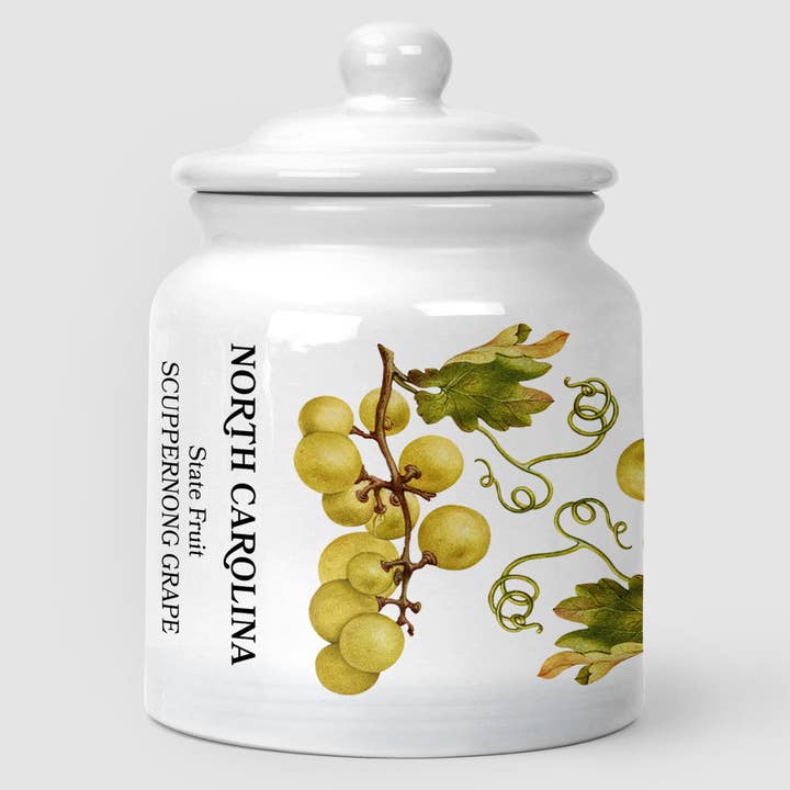 MCSouvenir & Gift | Maryland China - Wholesale Biscuit jar - North Carolina State Fruit | Suppernong Grape Jars