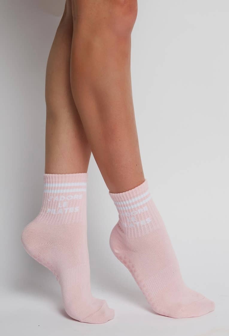 Pink J'ADORE LE PILATES for wholesale on Faire