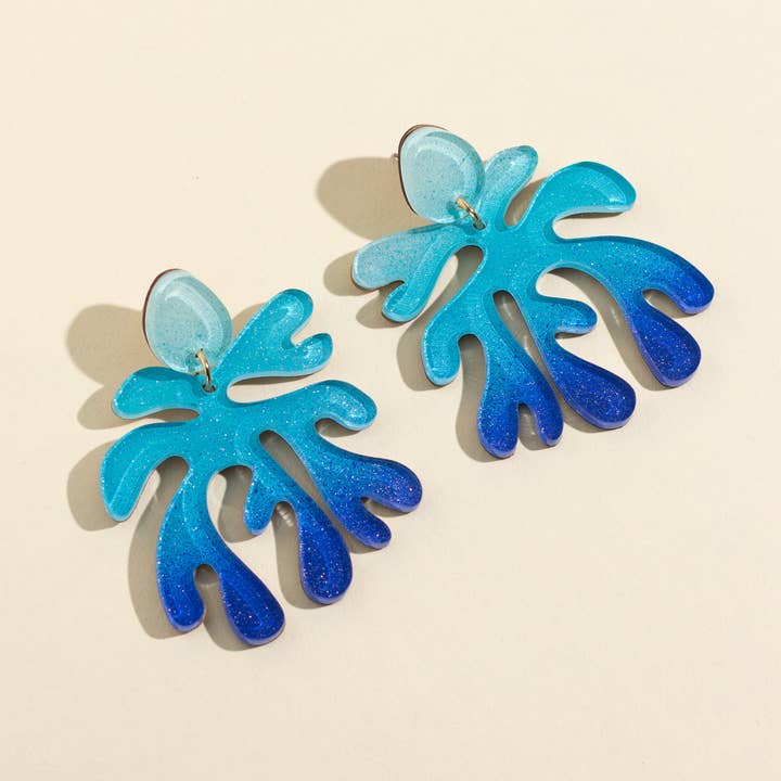 Moon-Seed - Wholesale Dangle Earrings - Matisse No.1 - Colorful Art Statement Dangle Drop Earrings0