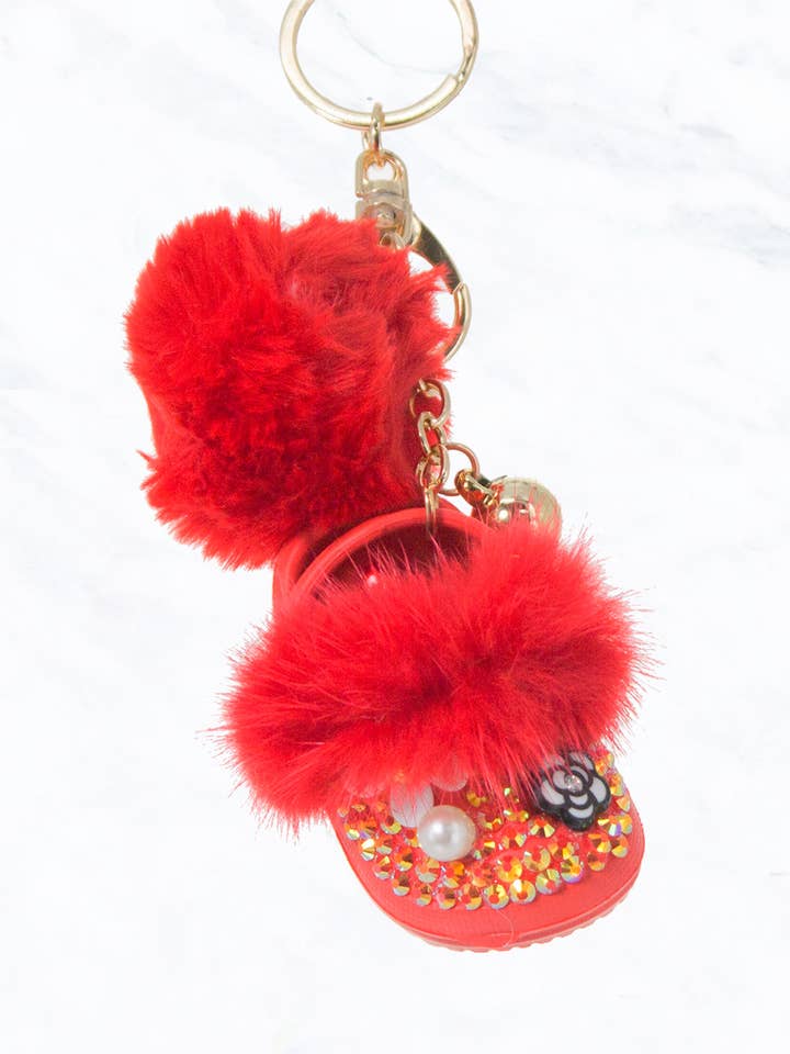 Colorful Slipper Embellished Key Chain for wholesale by Suzie Q USA