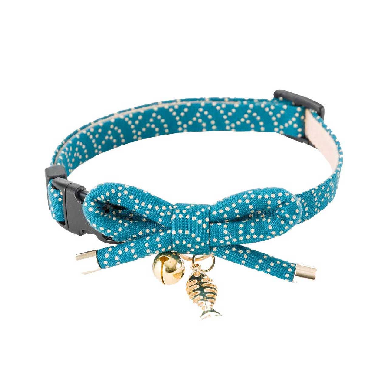 MOON-X USA, INC. - Wholesale Pet Collar - Cat - ZEN Fish Charm Cat Collar (Blue)