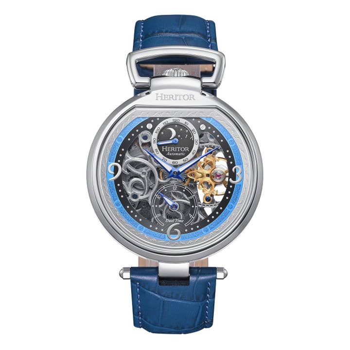 Heritor Automatic - Wholesale Wrist Watch - Men's - Heritor Automatic Lincoln Semi-Skeleton Leather-Band Watch6