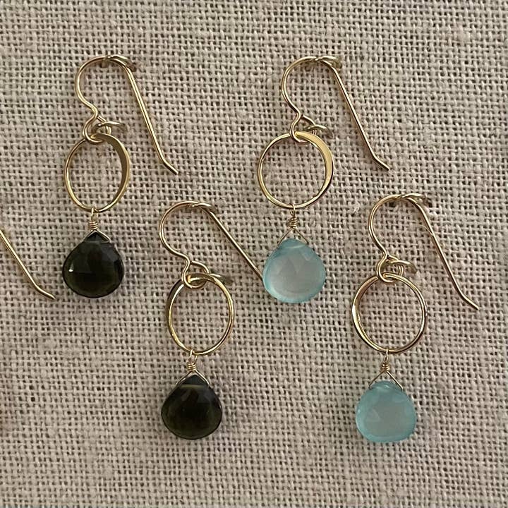 Miranda Gemstone Earrings (14k Gold-fill) for wholesale by TASI Designs