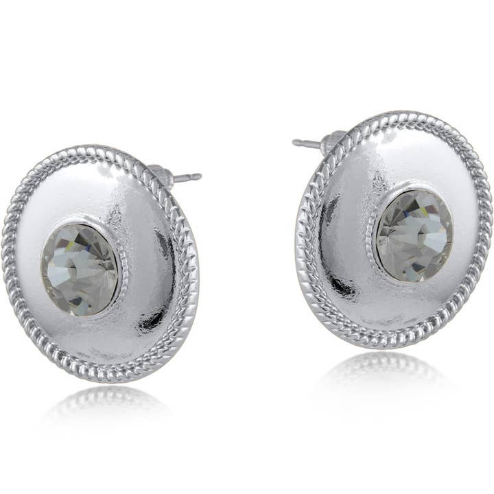 Big Metal London – wholesale Stud/post earrings – Pasha Button Stone Stud Earrings1