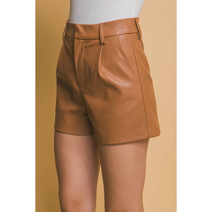 Timeless - Wholesale Shorts - Women's - High Waisted Faux Leather PU Shorts