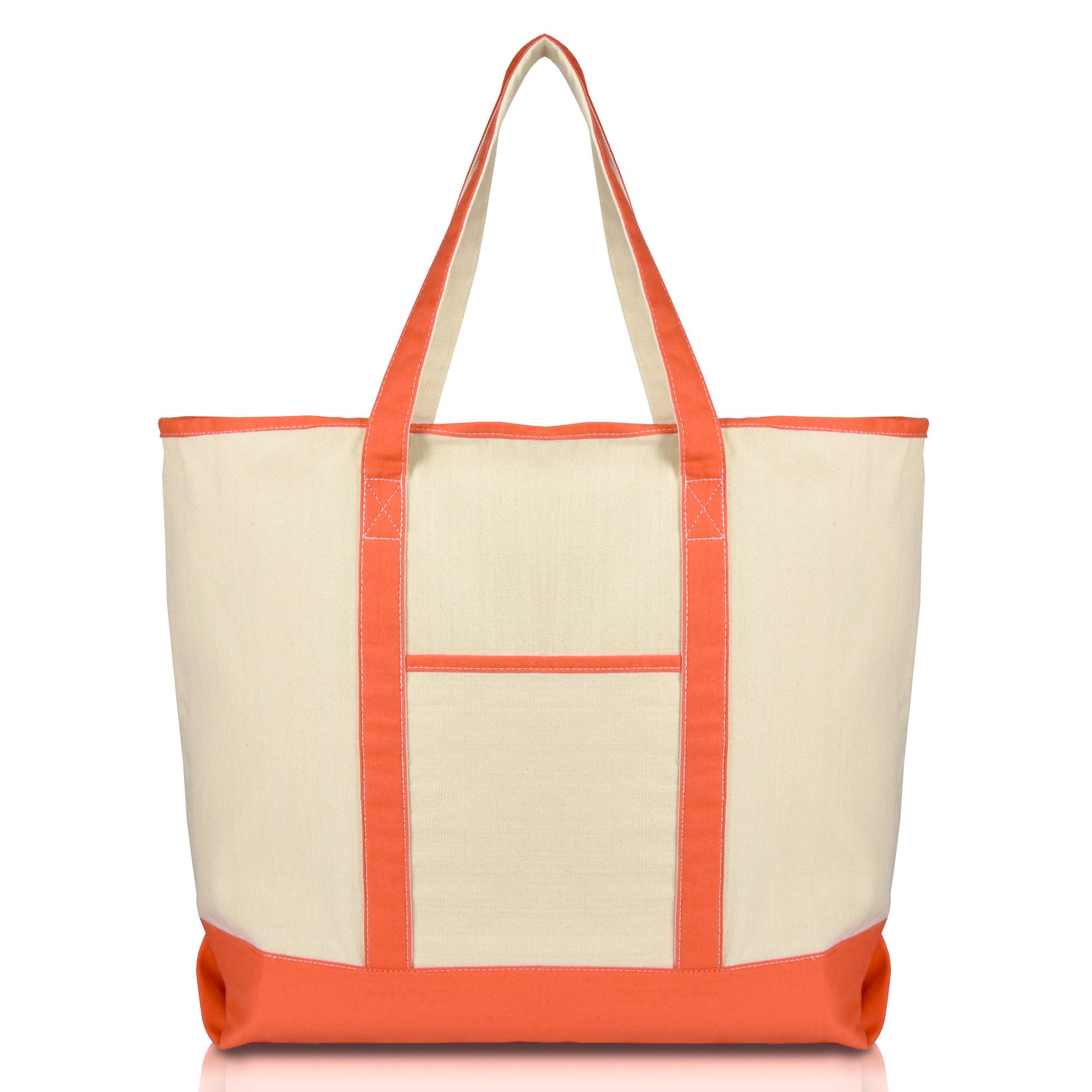 Dalix - Wholesale Tote Bag - Women's - DALIX 22" Open Top Heavy Duty Deluxe Tote Bag Outer Pocket30