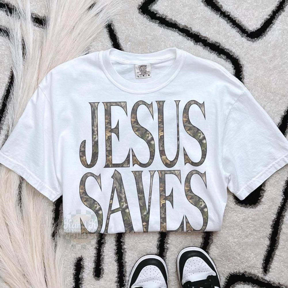 Glaime – wholesale T-shirt (graphic) – women's –  Comfort Colors Camo Jesus Saves Shirt, Christian Sweatshirt2