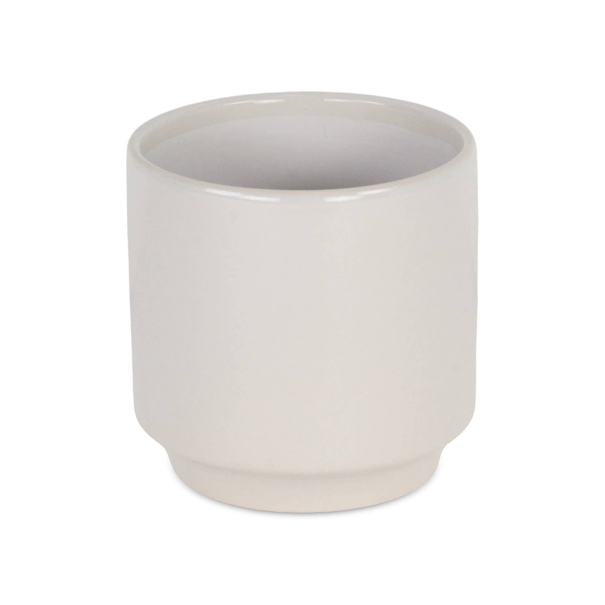 Cheungs Home Decor - Vendita all'ingrosso Vasi per piante - Elegora vaso in ceramica monocolore con lato dritto - bianco sporco9