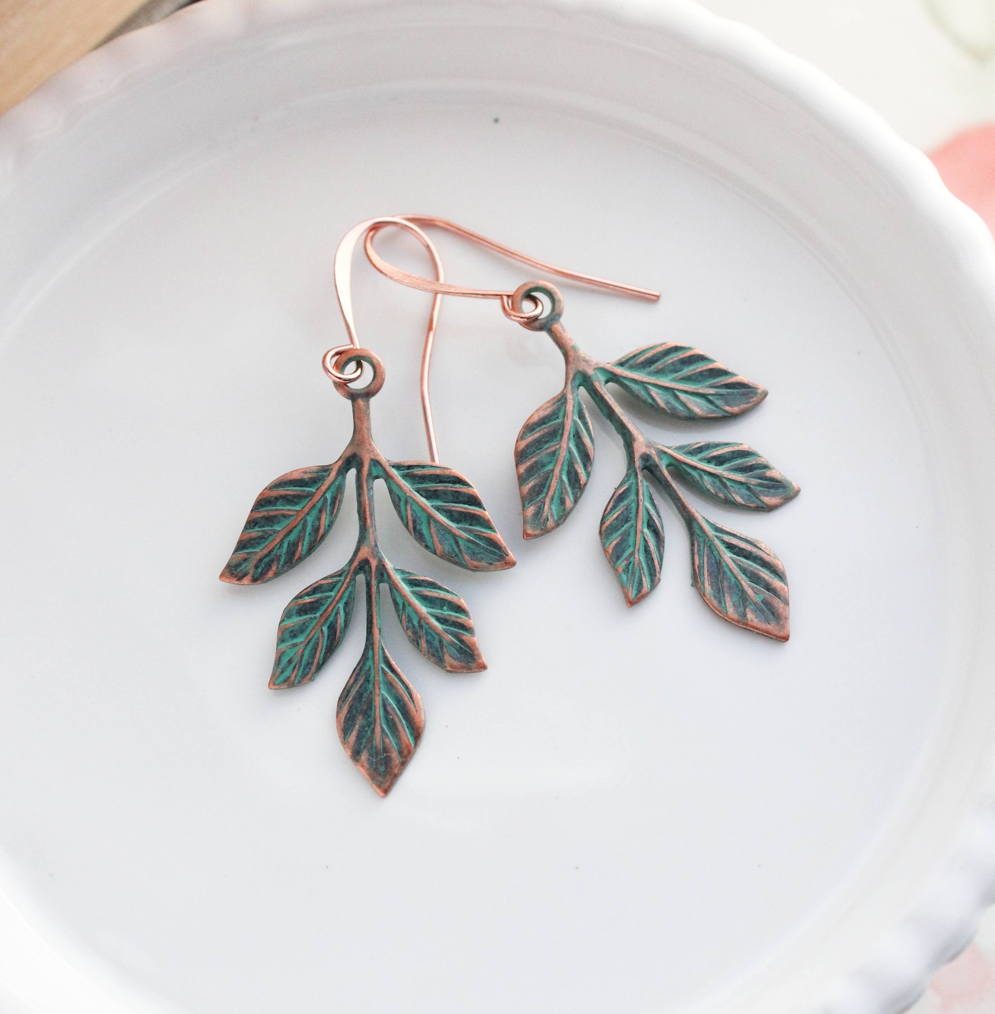 A Pocket of Posies - Wholesale Dangle Earrings - Copper Patina Branch Earrings (2 styles)3