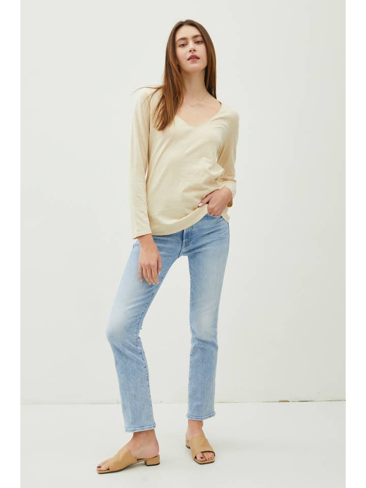 Be Cool - Wholesale T-Shirt - Women's - COTTON V-NECK LONG SLEEVE T-SHIRT5