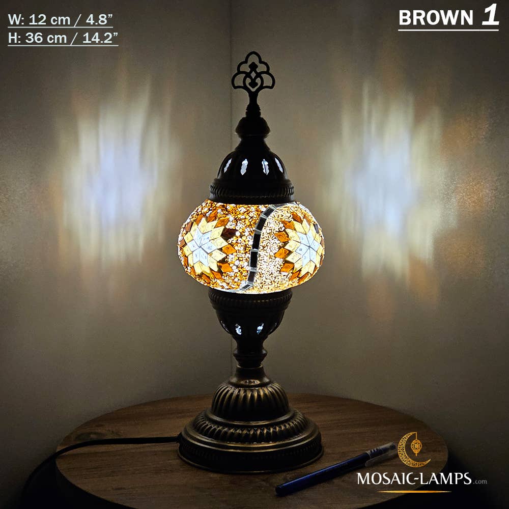 Mosaic Lamps - Vendita all'ingrosso Lampada da scrivania/d'accento - Lampada da tavolo turca a mosaico media con globo, artigianale, disponibile in 10+ colori6