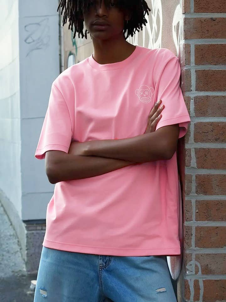 Camiseta Puro Loco B de Loco Monky Rosa por atacado de LOCO MONKY