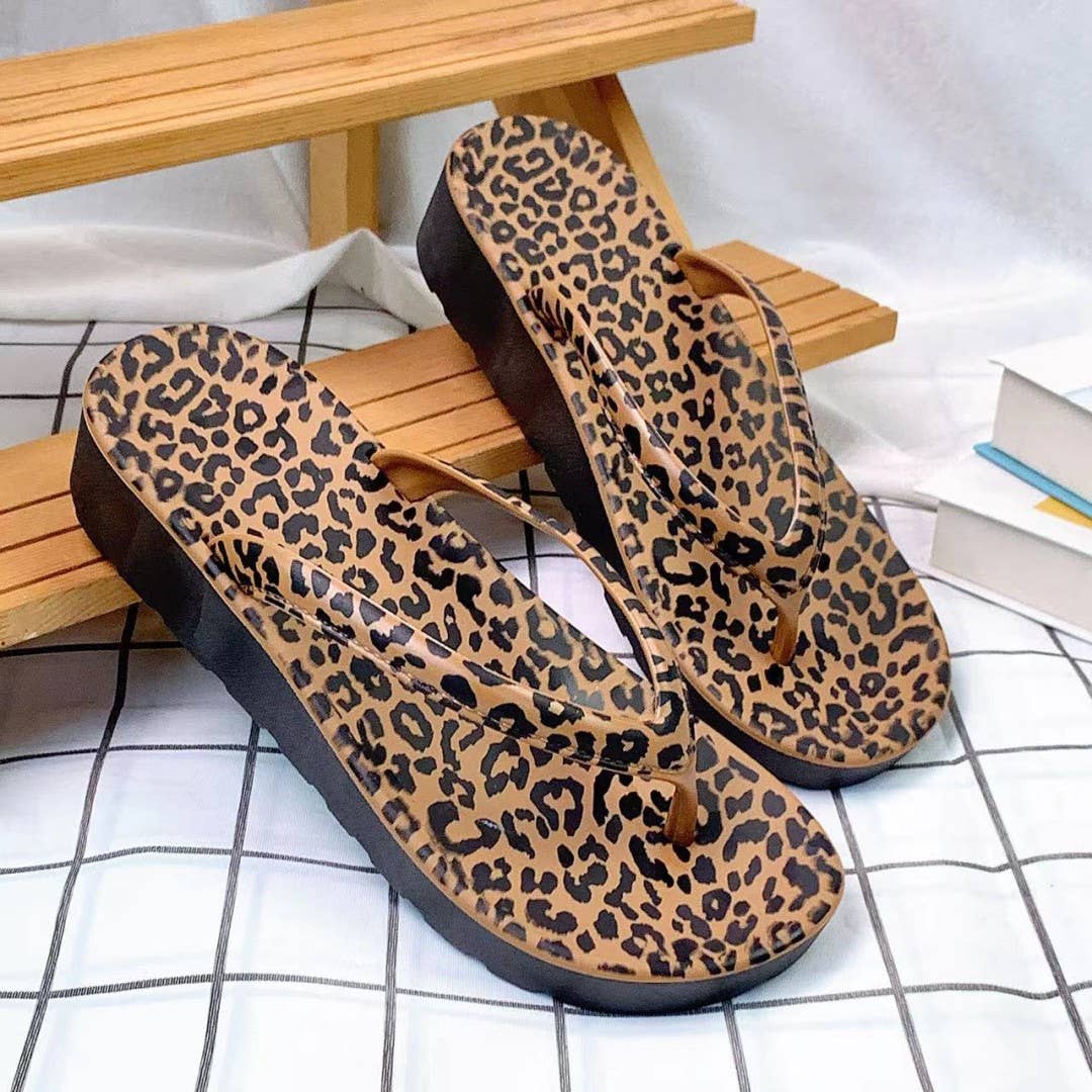 UNISHE – Engroshandel Slippers - Dame – Moderigtige Tanga Printede Klipklappere Strandsandaler ZK32732