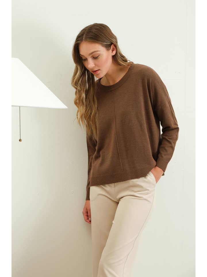 The Workshop Studio - Wholesale Knit Top - Women's - EXTENDED SHOULDER SWEATER